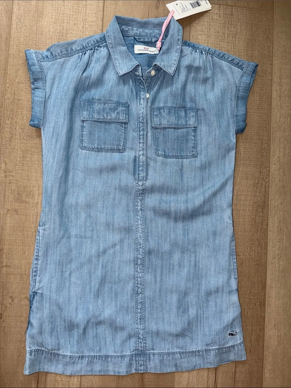 Vineyard Vines Girl’s Chambray Blue Margo Dress-NWT-Size 7